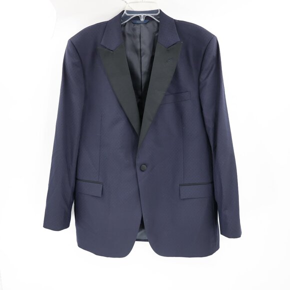 Brooks Brothers Tuxedo Jacket Mens 44L Wool Regent Fit satin peak lapel embossed
